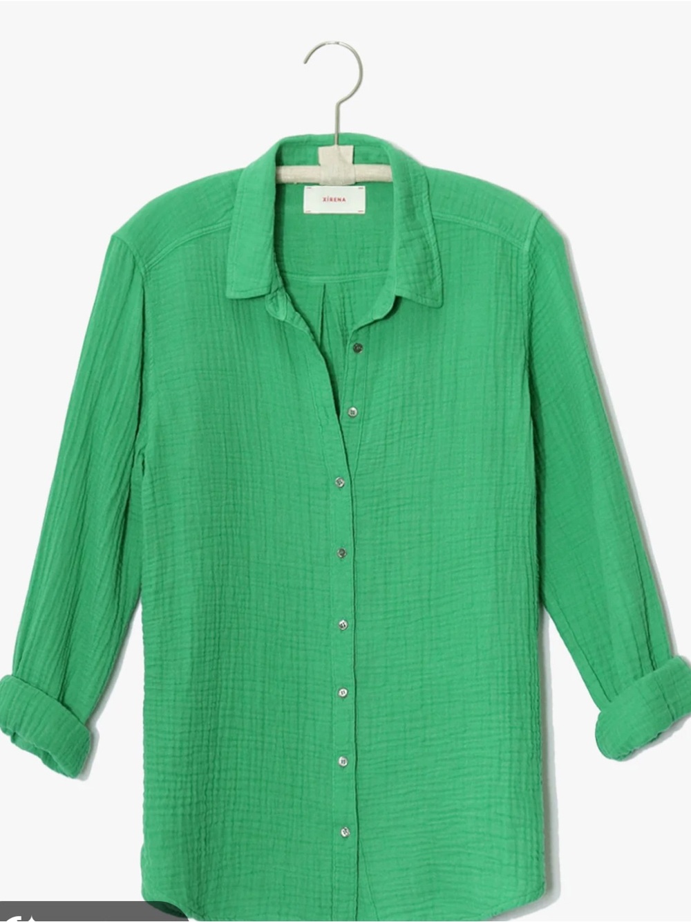 XiRENA Lightweight Green Button-Down Shirt